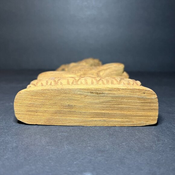 VTG Hand Carved Wooden Khmer Cambodian Aspara Dancer Goddess Statue Figure 10.5" - Picture 7 of 7